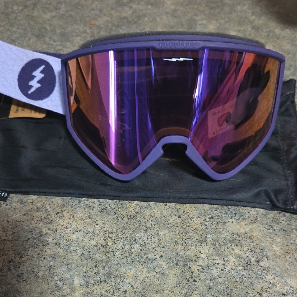Purple Snow Goggles with Mirrored Lens